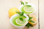 Mint Infusion Tea Tisane With Lemon Stock Photo