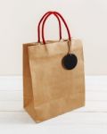 Brown Paper Shopping Bag Stock Photo