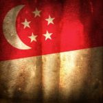 Old Grunge Flag Of Singapore Stock Photo