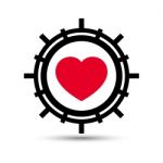  Love Heart Gear Illustration Stock Photo