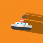 Barges Flat Icon   Illustration Stock Photo