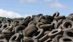 Heap of Old Tires Stock Photo