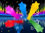 Stars Soundwaves Background Shows Colorful And Music
 Stock Photo