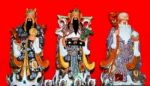 The Three Chinese Gods Status Stock Photo