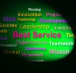 Best Service Words Shows Steps For Delivery Of Services Stock Photo