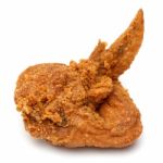 Fried Chicken Wing On White Background Stock Photo