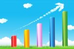 Growth Graph With Cloudy Arrow Stock Photo