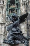 Putto Statue Marienplatz In Munich Stock Photo