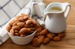 Almond Oil Organic Healthy Nut Vegan Vegetarian Stock Photo