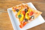 Homemade Pizza With Fresh Vegetable Topping Stock Photo