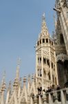 Detail Of The Skyline Of The Duomo In Milan Stock Photo