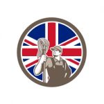 British Industrial Cleaner Union Jack Flag Icon Stock Photo