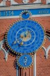 House Of The Blackheads Clock Stock Photo