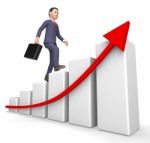 Character Profits Shows Success Successful And Business 3d Rende Stock Photo