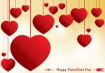 Valentine's Day On Yellow Background.  And Full Red Heart Background Stock Photo