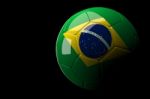 Brazil Soccer Ball Isolated Dark Background Stock Photo