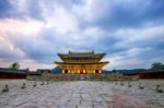 Gyeongbokgung Palace At Night In Seoul,korea Stock Photo