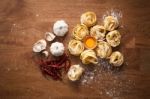 Fettuccine Pasta Italian Food Still Life Rustic Stock Photo