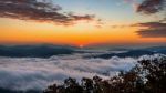 Seoraksan Mountains Is Covered By Morning Fog And Sunrise In Seoul,korea Stock Photo