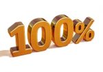 3d Gold 100 Hundred Percent Discount Sign Stock Photo