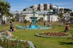 Torquay, Devon/uk - July 28 : People Enjoying The Sunshine  In T Stock Photo