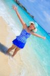 Beautiful Woman On Beach In Thailand Stock Photo