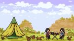 Pixel Art Scene Outdoor Picnic Stock Photo