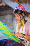 Karen Tribal Girl From Padaung Long Neck Hill Tribe Village Stock Photo