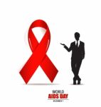 Aids Awareness Red Ribbon. World Aids Day Stock Photo