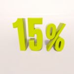 Percentage Sign, 15 Percent Stock Photo