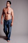 Topless Masculine Man Stock Photo