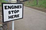 Engines Stop Here Sign Stock Photo