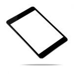 Mock Up Black Tablet Isolated On White Stock Photo