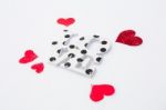 Red Hearts On Valentine's Day Stock Photo