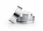 Gray Cosmetic Jar And Cream Stock Photo