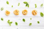 Ingredients For Homemade Pasta On Wooden Background Stock Photo