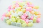 Colorful Marshmallow On White Background Stock Photo