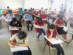 Blur School Or University Students Writing Answer Stock Photo