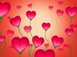 Red Hearts Background Shows Abstract Heart Shapes Stock Photo