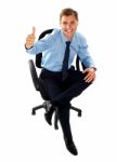 Businessman Showing Thumb Up Stock Photo