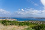 View Down To Palau In Sardinia Stock Photo