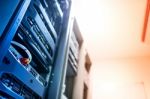 Storage Servers In Data Room Domestic Room Stock Photo