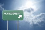 Achievement Road Sign Stock Photo