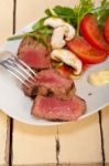 Beef Filet Mignon Grilled With Vegetables Stock Photo