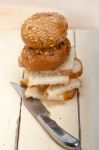 Organic Bread Over Rustic Table Stock Photo