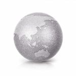 Silver Glitter Globe 3d Illustration Asia & Australia Map Stock Photo