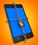 Smartphone Locked Shows Web Protect And Unauthorized Stock Photo