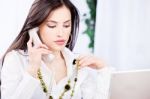 Business Woman Doing Phone Call Stock Photo