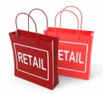 Retail Bags Show  Commercial Sales And Commerce Stock Photo