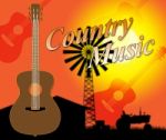 Country Music Indicates Folk Singing Or Tracks Stock Photo